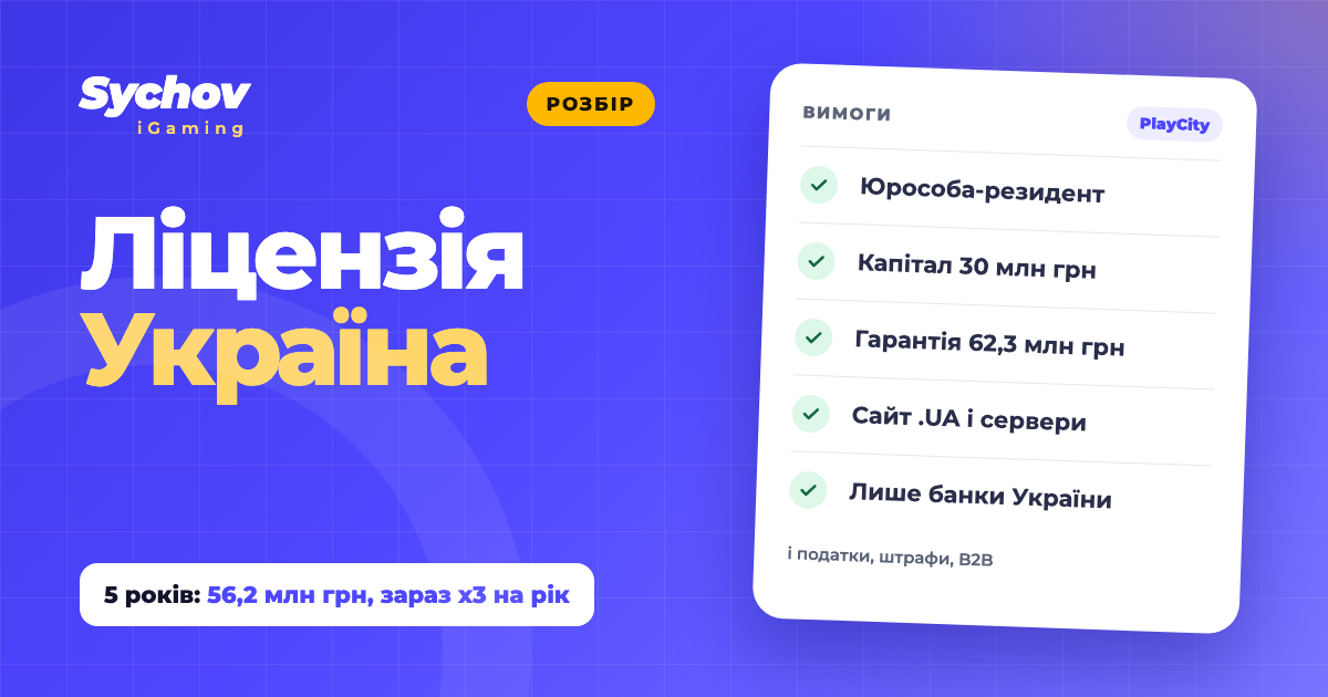 Ліцензія на азартні ігри в Україні: вартість, вимоги і порядок у 2026